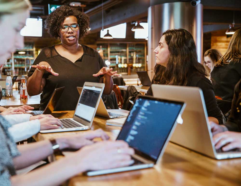 woman trains other women