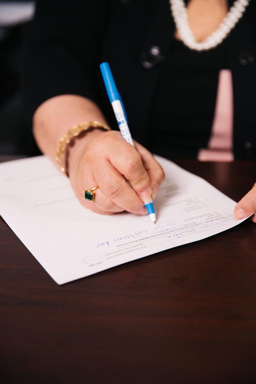 paralegal working on documents